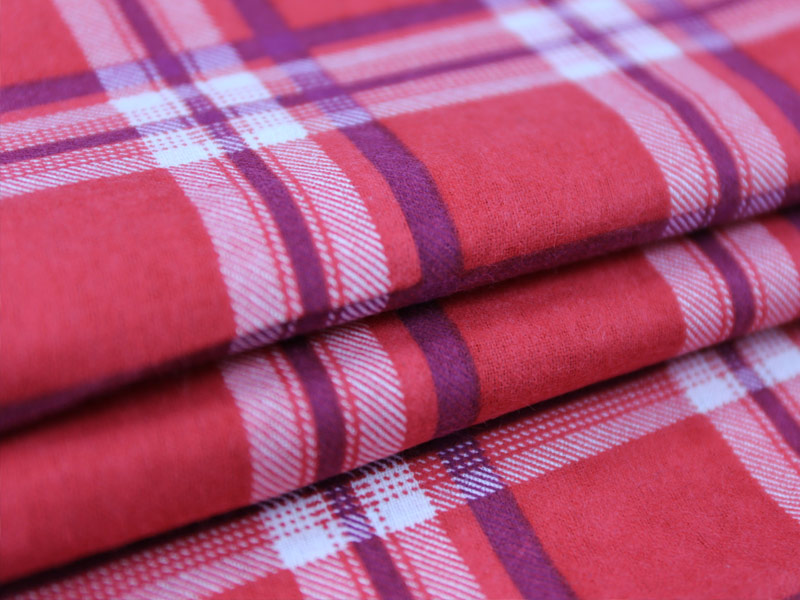 Comfortable 100% Cotton Flannel Printed Fabric Plaid Check